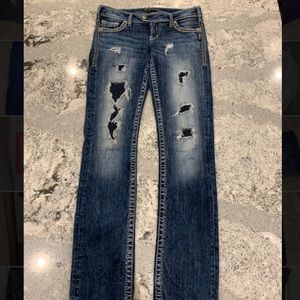 Sliver Jeans Co. denim distressed jeans